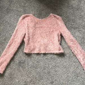 Open back long sleeve sweater